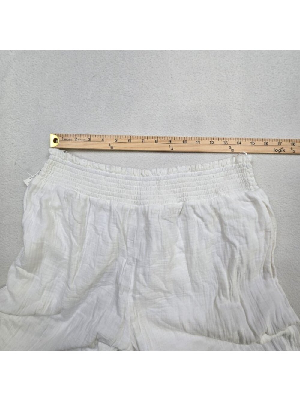 Japna Large Wide Leg 100% Cotton Sleepwear Pants White Elastic Waist Lounge - Picture 5 of 5